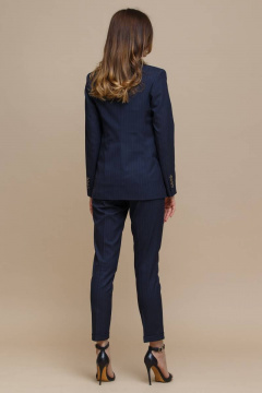 Синий классический костюм из текстиля с зауженными брюками Domna 16062 - фото 5
