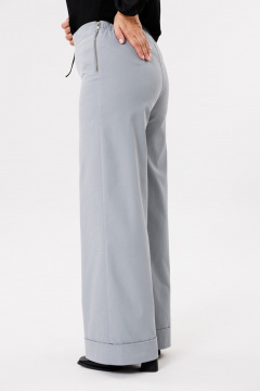 Демисезонные брюки-палаццо из хлопка с эластичным поясом и широким краем Michel chic 829 графит - фото 4