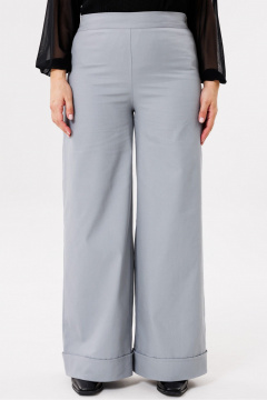 Демисезонные брюки-палаццо из хлопка с эластичным поясом и широким краем Michel chic 829 графит - фото 1