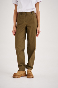 Демисезонные джинсы бананы хаки с высокой посадкой и зауженным низом EZER 1107 хаки - фото 2