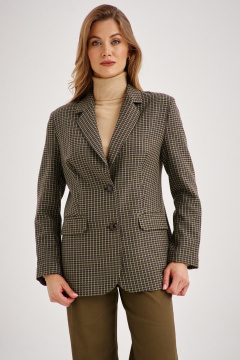 Костюм женский с юбкой-миди и жакетом из штрукса в рубчик EZER 2102 зеленыйхаки - фото 5