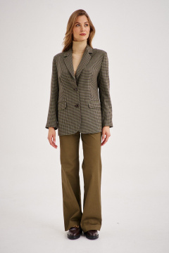 Костюм женский с юбкой-миди и жакетом из штрукса в рубчик EZER 2102 зеленыйхаки - фото 3