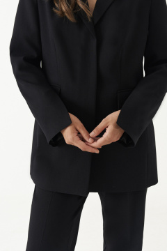 Жакет из поливискозной ткани с прорезными карманами для офисных образов Панда 187530w черный - фото 4