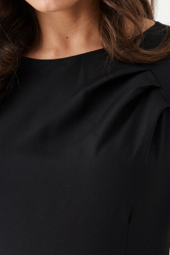 Платье из поливискозной ткани с шлицей и талиевыми вытачками Панда 188280w черный - фото 4