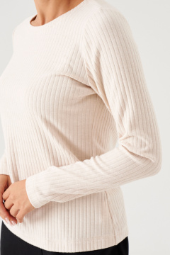 Джемпер полуприлегающего силуэта из трикотажа для повседневных образов Панда 194740w молочный - фото 4