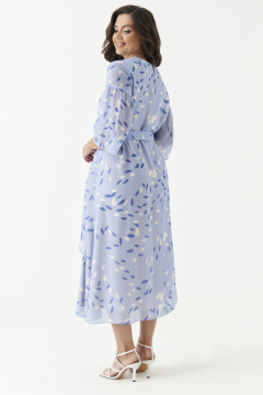 Платье прямого силуэта с натуральной вискозной подкладкой и поясом Панда 202580w голубой - фото 4