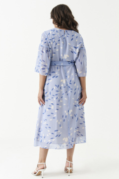 Платье прямого силуэта с натуральной вискозной подкладкой и поясом Панда 202580w голубой - фото 5