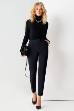 Укороченные брюки со стрелками из плотной текстильной ткани Панда ПА-424960w темно-синий - фото 1