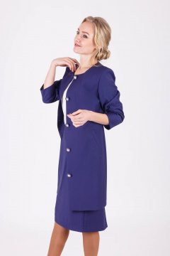 Фиолетовый плащ полуприталенного силуэта из вискозной ткани Domna 8302 - фото 2