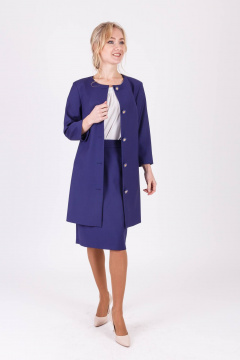 Фиолетовый плащ полуприталенного силуэта из вискозной ткани Domna 8302 - фото 1