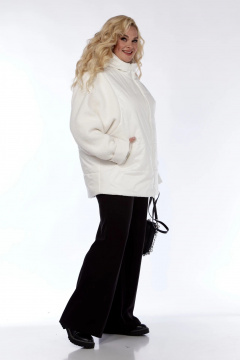 Женская куртка из плащевки с объемным капюшоном Диомант 2010 молочный - фото 2
