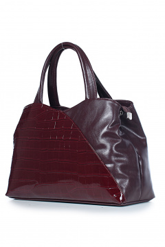 Красная сумка из экокожи на два отделения для ежедневных образов Galanteya 12324.24с637к45 бордо - фото 1