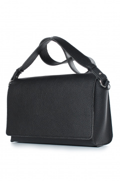 Сумка из экокожи с карманом и ремнем-нашлёпкой Galanteya 35123.24с77к45 черный - фото 1