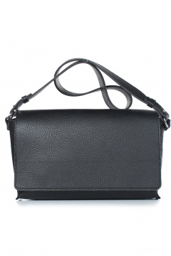 Сумка из экокожи с карманом и ремнем-нашлёпкой Galanteya 35123.24с77к45 черный - фото 2