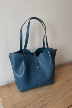 Сумка из экокожи с двумя ручками и карманом на задней стенке Galanteya 39223.24с81к45 синий - фото 1