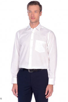 Рубашка классический крой из хлопка для деловых образов Pan-Mod 2001/1.170 молочный - фото 1