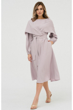 Платье нарядное прилегающего силуэта с поясом и расширенными рукавами AltaModa 1020 - фото 3