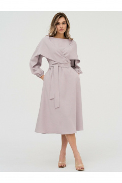 Платье нарядное прилегающего силуэта с поясом и расширенными рукавами AltaModa 1020 - фото 1