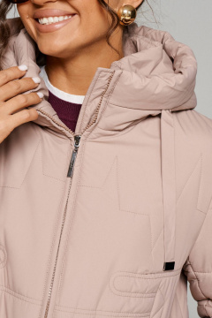 Пальто демисезонное прямое с капюшоном и карманами Beautiful&Free 6238 бежевый - фото 4