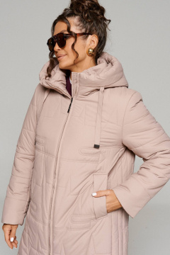 Пальто демисезонное прямое с капюшоном и карманами Beautiful&Free 6238 бежевый - фото 3