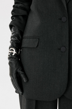 Деловой жакет оверсайз из поливискозы с прорезными карманами FAMA 24037-3 графит - фото 4