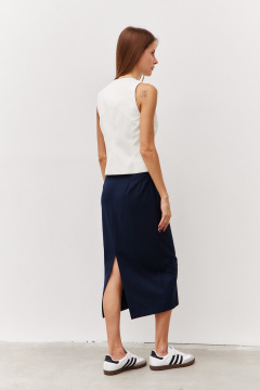 Деловой белый жилет из текстиля для гардероба Luitui R3010 молочный - фото 3