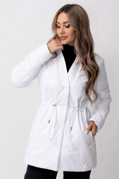 Куртка утепленная демисезонная с кулисой и прорезными карманами Golden Valley 7159 белый - фото 1