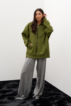 Трикотажная толстовка с капюшоном и накладными карманами ANNETE A997 - фото 2