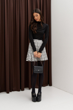 Юбка трапеция с принтом и карманами из текстиля ANNETE A1335 - фото 3