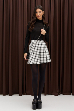 Юбка трапеция с принтом и карманами из текстиля ANNETE A1335 - фото 1