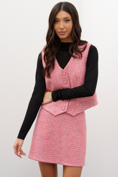 Юбка мини из твида с пайетками и обтачкой ANNETE A1336 - фото 1