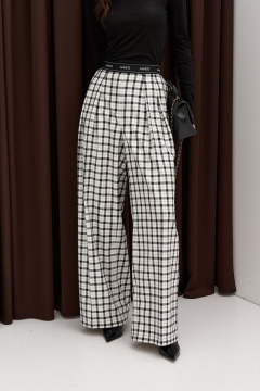 Брюки из хлопка в клетку с стрелками и карманами ANNETE A1340 - фото 2