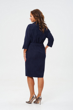 Платье полуприлегающего силуэта со сборками и кулисой из вельвета VI ORO VR-1153 королевский_синий - фото 4
