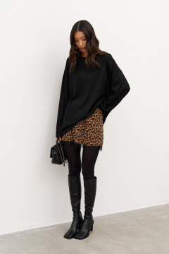 Юбка трапеция из хлопкового полотна в клетку с карманами ANNETE A1347 - фото 5