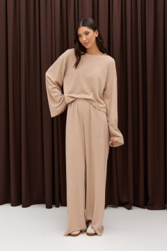 Брюки прямого кроя из трикотажа с резинкой пояс ANNETE A1353 - фото 1