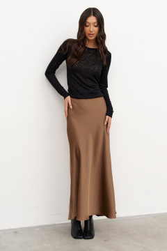 Юбка полуприлегающая из струящегося текстиля с поясом ANNETE A1357 - фото 1