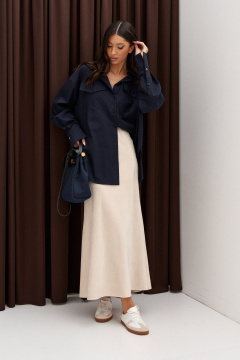 Юбка миди из искусственной замши с косым кройом ANNETE A1367 - фото 4