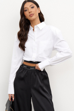 Рубашка укороченная из хлопка с накладными карманами ANNETE A2000 - фото 3