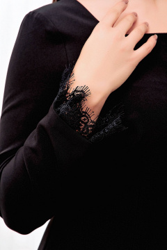 вечернее платье прямого силуэта из текстиля Gold Style 2535 черный - фото 5