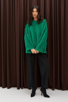 Джемпер свободного кроя с овальным воротником из мягкой ткани ANNETE A2025 - фото 3