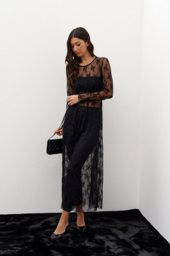 Нарядное платье в сеточку с вышитыми цветами ANNETE A3591 - фото 3