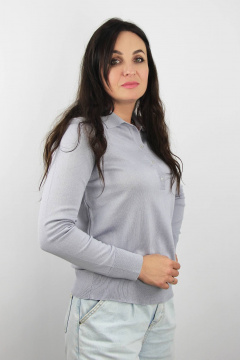 Демисезонный трикотажный джемпер с отложным воротником Полесье С1673-23 4С0673-Д43 158,164 сиренево-серый - фото 2