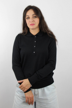 Демисезонный трикотажный джемпер с разрезом у горловины Полесье С1673-23 4С0673-Д43 158,164 черный_антрацит - фото 1