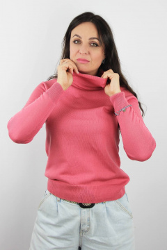 Розовый свитер из трикотажа с высоким воротником Полесье С3433-17 7С1582-Д43 170,176 десерт_17-1927 - фото 1