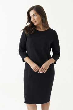 Черное платье из поливискозы с декоративными молниями Панда 189384w черный - фото 3