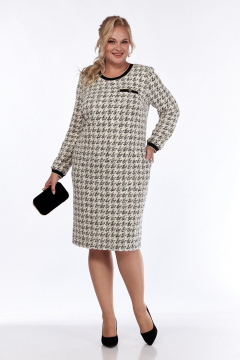 Мультиколорованное платье полуприлегающего силуэта из трикотажа Jurimex 3208 - фото 1