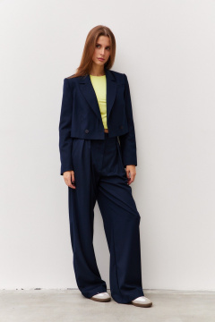 Жакет из текстиля в деловом стиле, комплект темно-синий Luitui R3006 темно-синий - фото 2