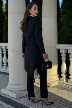 Черный тройной костюм: жакет, блуза и брюки, деловой стиль Urs 22-741-1 - фото 4