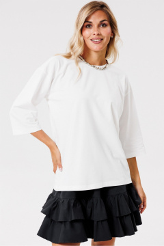 Черная текстильная юбка с воланами и резинкой PRATA wear S009 черный - фото 4