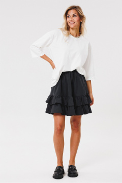 Черная текстильная юбка с воланами и резинкой PRATA wear S009 черный - фото 1